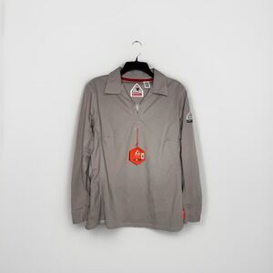 Bulwark FR iQ Series Knit Henley Grey Shirt Sz M NWT Workwear